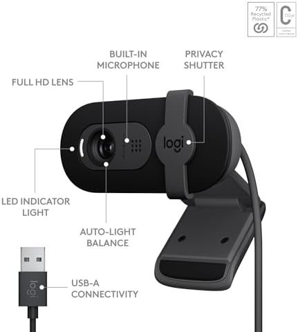 Logitech Brio 101 Full HD 1080p Webcam Made for Meetings and Works - Image 6