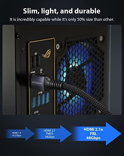 Stouchi 8K HDMI Cables 2-Pack 6FT, (Certified) 48Gbps Ultra High Speed HDMI 2.1 - Image 6