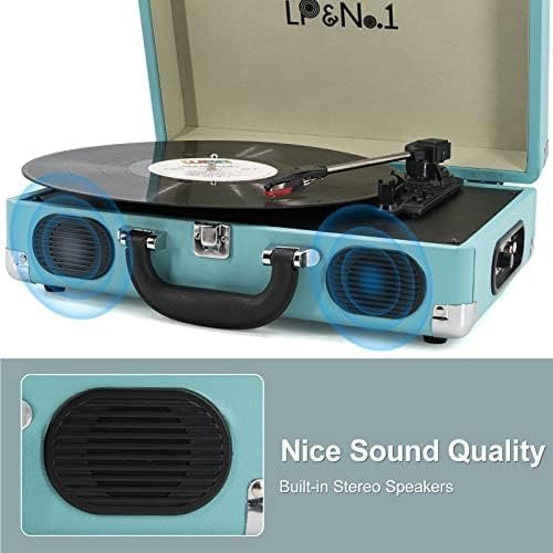 LP&No.1 Portable Suitcase Turntable with Stereo Speaker,3 Speeds Belt-Drive - Image 7