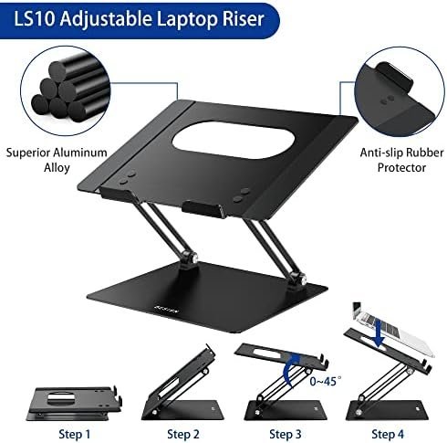 BESIGN LS10 Aluminum Laptop Stand, Ergonomic Adjustable Notebook Riser Holder - Image 7