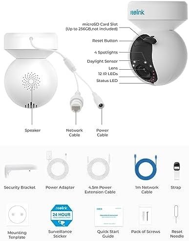 REOLINK E1 Outdoor Plug-in WiFi Security Camera, 5MP HD PTZ Camera for Home - Image 8