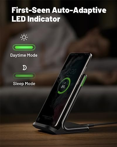 INIU Wireless Charger, 15W Fast Wireless Charging Station with Sleep-Friendly - Image 3