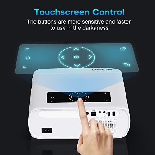 GROVIEW Projector, 15000lux 490ANSI Native 1080P WiFi Bluetooth Projector - Image 6