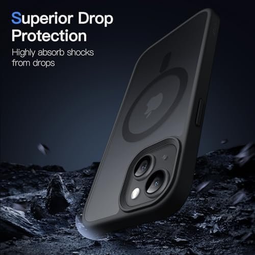 JETech Magnetic Case for iPhone 15 6.1-Inch Compatible with MagSafe, Translucent - Image 5