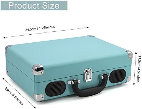 LP&No.1 Portable Suitcase Turntable with Stereo Speaker,3 Speeds Belt-Drive - Image 4