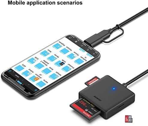 Memory Card Reader, BENFEI 4in1 USB USB-C to SD Micro SD MS CF Card Reader - Image 5