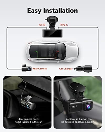REDTIGER Dash Cam Front Rear, 4K/2.5K Full HD Dash Camera for Cars, Free 32GB - Image 8