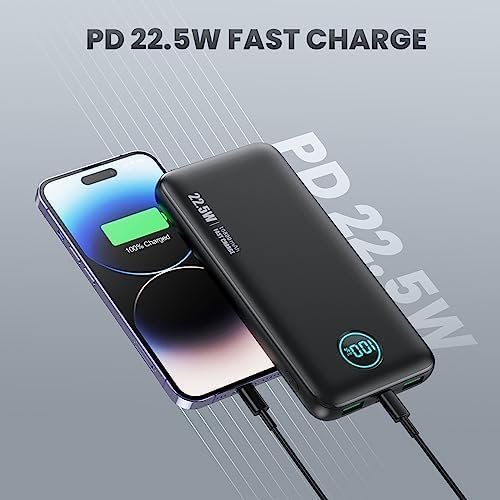Portable Charger 10800mah,Slim 22.5W LCD Display Power Bank, Dual QC 4.0 PD Fast - Image 3