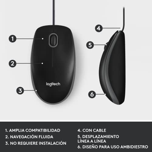 Logitech M100 Corded Mouse – Wired USB Mouse for Computers and Laptops - Image 6