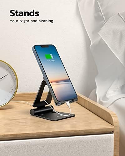 Nulaxy Dual Folding Cell Phone Stand, Fully Adjustable Foldable Desktop Phone - Image 3