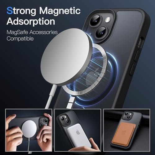 JETech Magnetic Case for iPhone 15 6.1-Inch Compatible with MagSafe, Translucent - Image 3