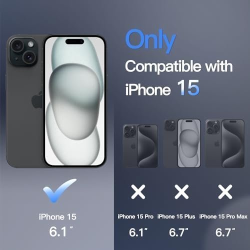 JETech Magnetic Case for iPhone 15 6.1-Inch Compatible with MagSafe, Translucent - Image 2