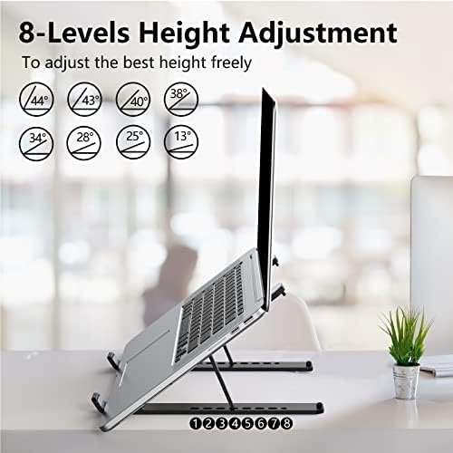 Tonmom Laptop Stand for Desk, Adjustable Riser ABS+Silicone Foldable - Image 3
