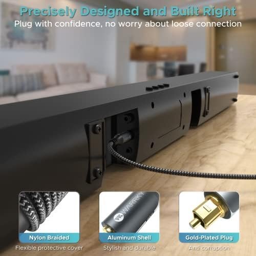 Warrky Optical Audio Cable, 6ft Optical Cable for Soundbar - Image 2