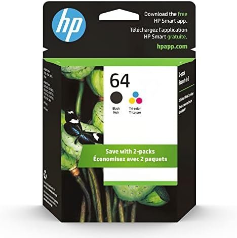 HP 64 Black/Tri-color Ink Cartridges (2-pack) | Works with HP ENVY Inspire