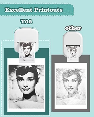Memoking Label Makers - T02 Mini Portable Small Printer with 3 Rolls Paper - Image 6
