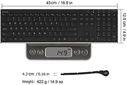 Arteck 2.4G Wireless Keyboard Stainless Steel Ultra Slim Full Size Keyboard - Image 6