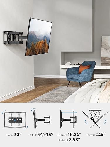 Pipishell TV Wall Mount for 26-65 inch LED LCD OLED 4K TVs up to 99lbs, Full - Image 6
