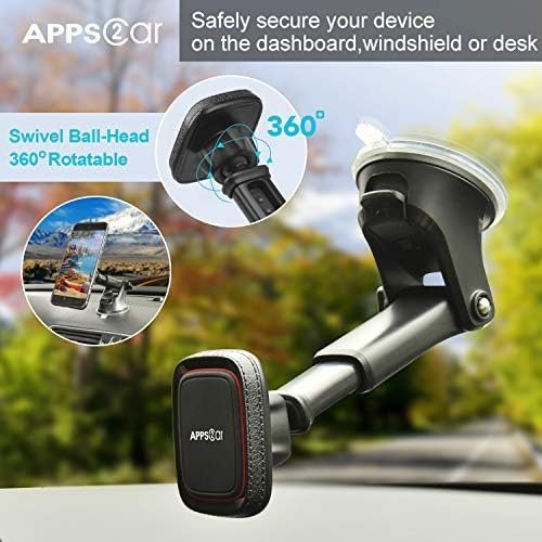 APPS2Car Magnetic Phone Car Mount, Universal Dashboard Windshield - Image 3