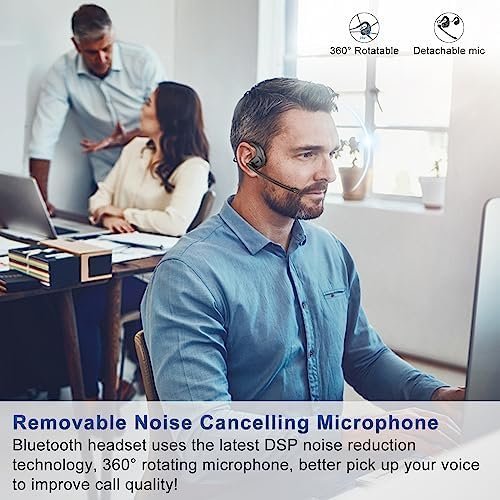 BANIGIPA Bluetooth Headset with Removable Microphone, Noise Cancelling Wireless - Image 3