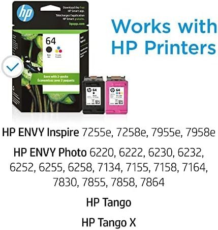 HP 64 Black/Tri-color Ink Cartridges (2-pack) | Works with HP ENVY Inspire - Image 2