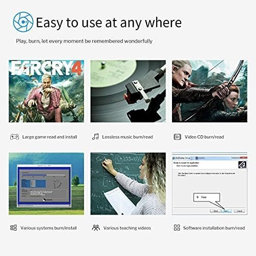 ORIGBELIE External DVD Drive, CD Drive USB 3.0 Typle C CD/DVD ROM +/-RW Adapter - Image 8