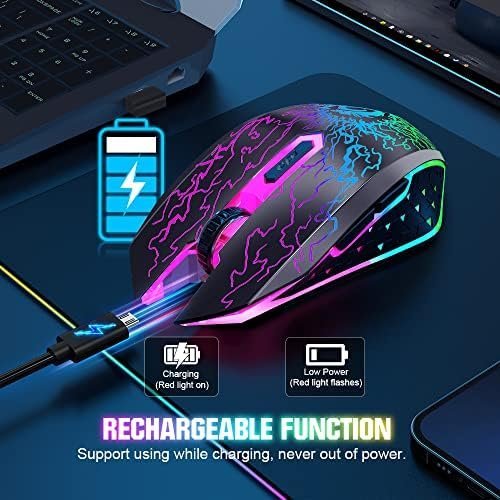 VersionTECH. Wireless Gaming Mouse, Rechargeable Computer Mouse Mice - Image 5