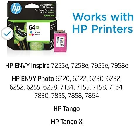 HP 64XL Tri-color High-yield Ink Cartridge | Works with HP ENVY Inspire 7950e; - Image 2