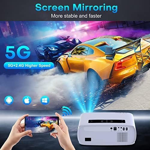 GROVIEW Projector, 15000lux 490ANSI Native 1080P WiFi Bluetooth Projector - Image 3
