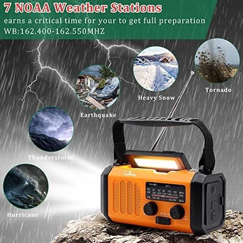 Emergency Hand Crank Weather Radio with 10000mAh Battery Backup,Type-C Charging - Image 4