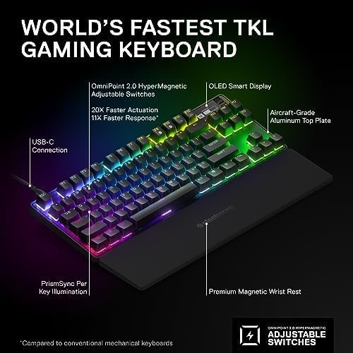 SteelSeries Apex Pro TKL HyperMagnetic Gaming Keyboard - World's Fastest - Image 3
