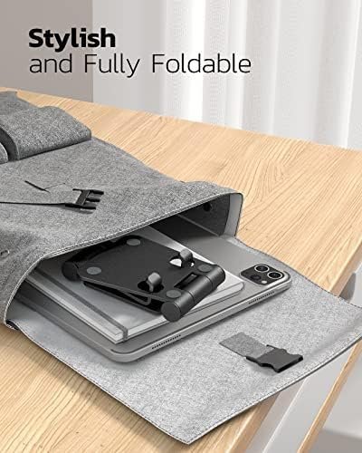 Nulaxy Dual Folding Cell Phone Stand, Fully Adjustable Foldable Desktop Phone - Image 2