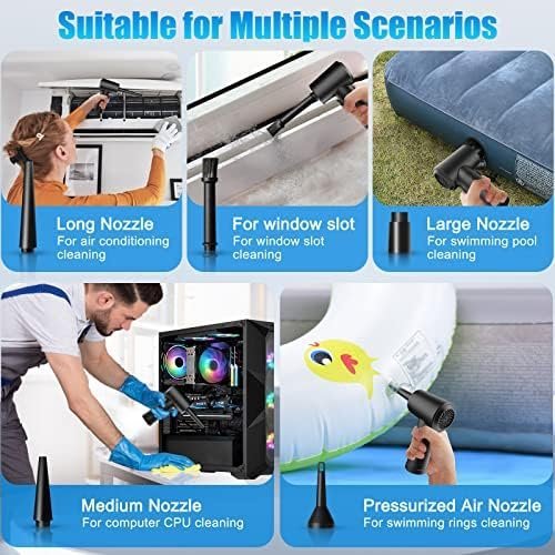 Compresed Air Duster, 65000RPM Electric Cordless Air Duster Keyboard Cleaner - Image 4