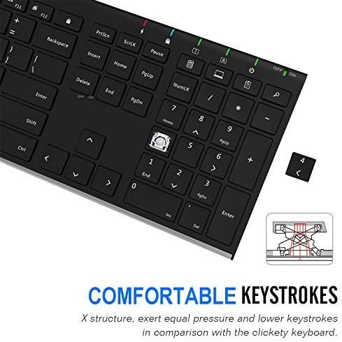 Arteck 2.4G Wireless Keyboard Stainless Steel Ultra Slim Full Size Keyboard - Image 4