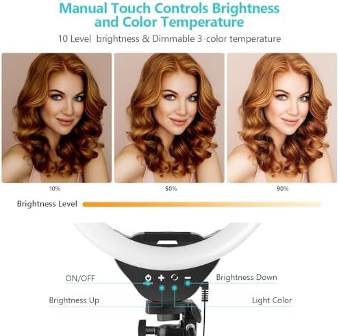 Sensyne 10'' Ring Light with 50'' Extendable Tripod Stand, LED Circle Lights - Image 4
