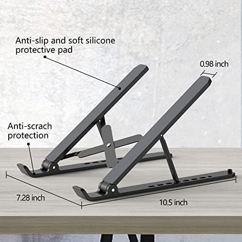 Tonmom Laptop Stand for Desk, Adjustable Riser ABS+Silicone Foldable - Image 5