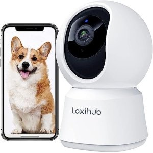 Laxihub Indoor Home Security Camera, P2 Baby Monitor with Camera and Audio