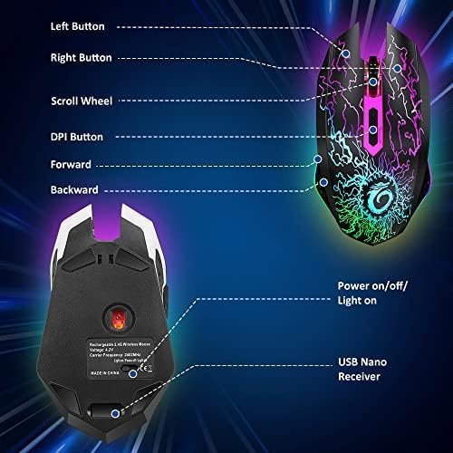 VersionTECH. Wireless Gaming Mouse, Rechargeable Computer Mouse Mice - Image 6