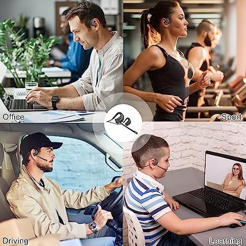 BANIGIPA Bluetooth Headset with Removable Microphone, Noise Cancelling Wireless - Image 8