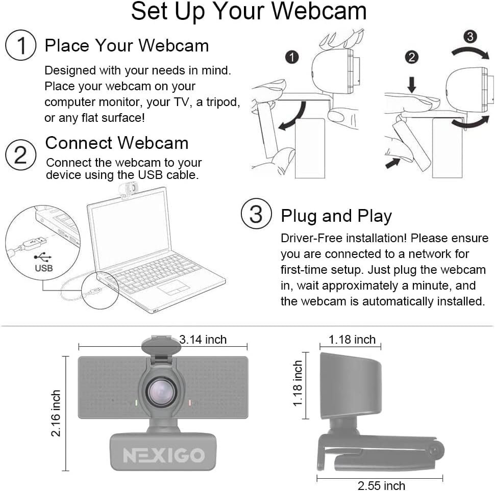 NexiGo N60 1080P Webcam with Microphone, Adjustable FOV, Zoom, Software Control - Image 6